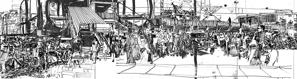panoramique de toile au kilomètre horizontale sur " Les barricades "